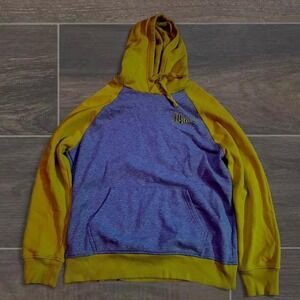 Streetwear Large Grey and yellow vintage Hurley skater hoodie
